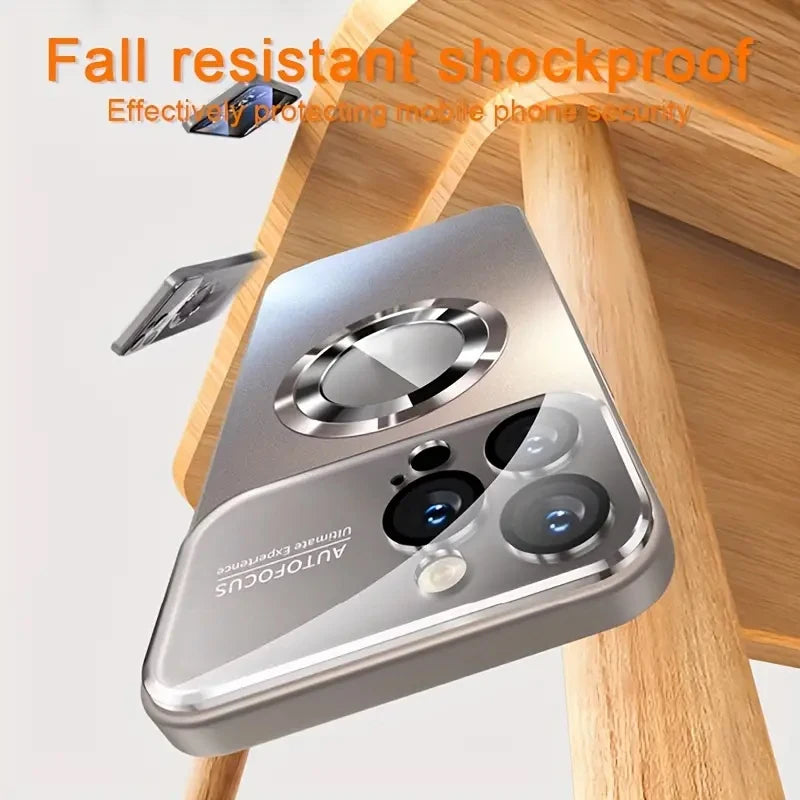 Stylish Titanium Metallic Magnetic Phone Case for iPhone Models