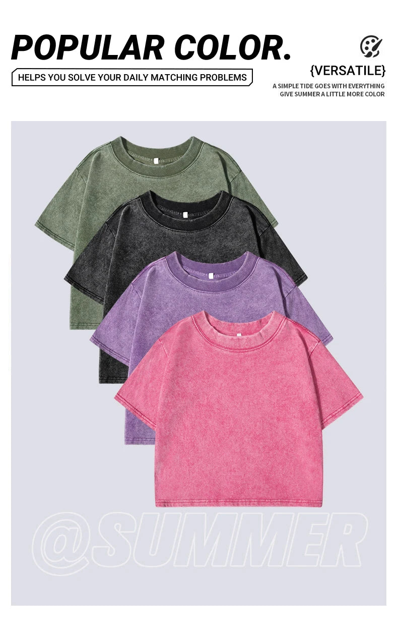 Women's Casual Cotton Crop Top | Artful Bubble Design Tee