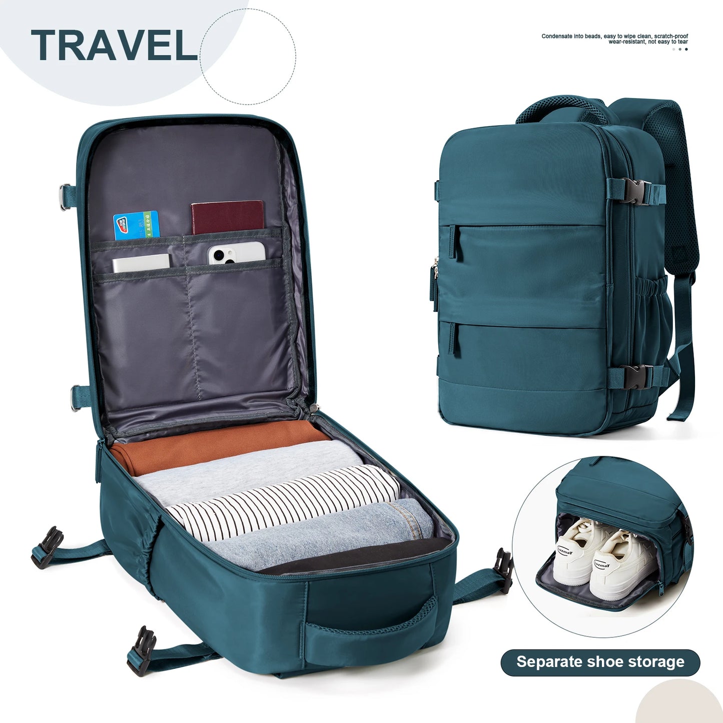 Mochila de viaje versátil 40x30x20 para hombre y mujer | Maleta de cabina