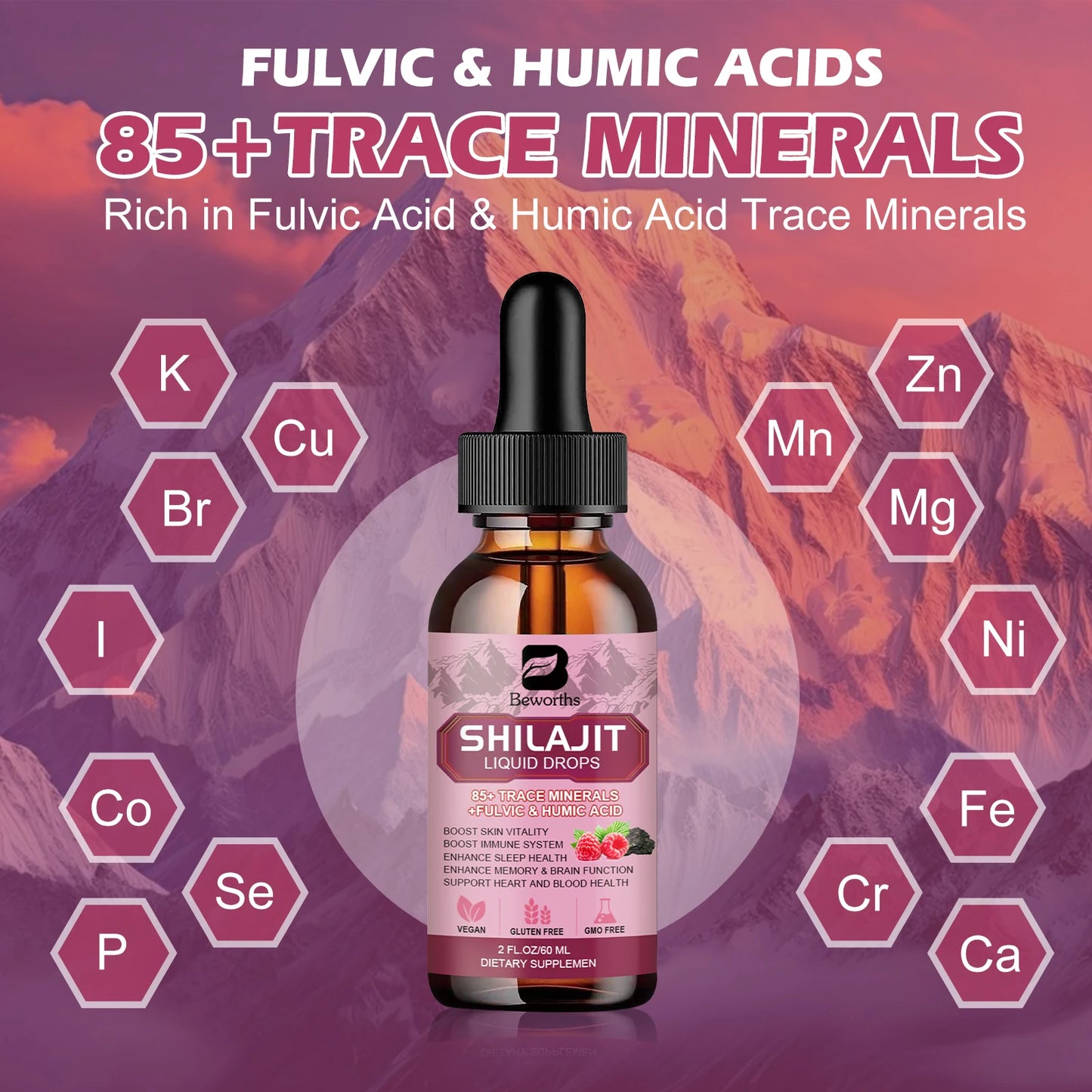 Shilajit Liquid Drops | Fulvic Acid & 85+ Trace Minerals