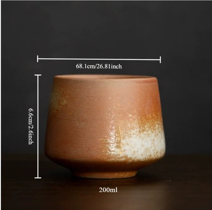 Tazas de café japonesas de gres con gradiente grande | Vajilla elegante