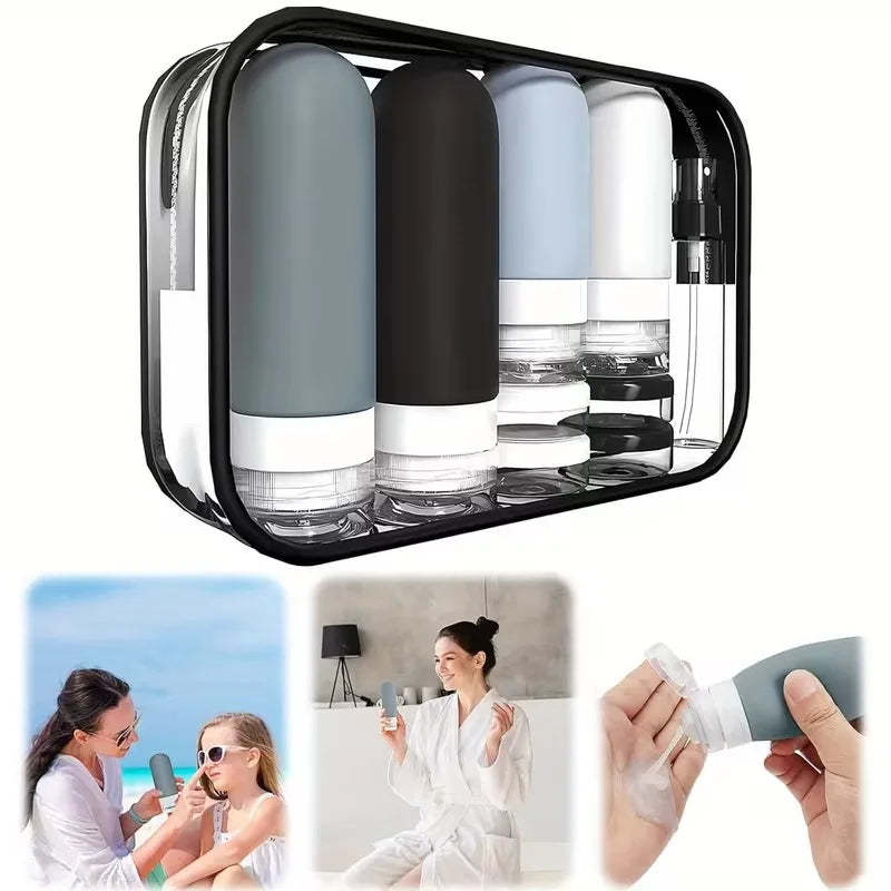 17Pcs Silicone Leak Proof Travel Bottles | Portable Toiletry Set