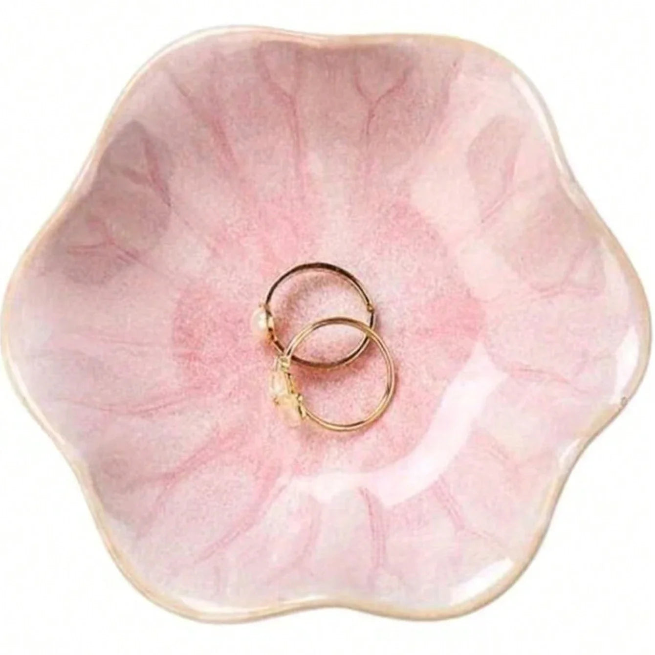 Lotus-Shaped Ceramic Tray | Ideal for Jewelry & Home Decor