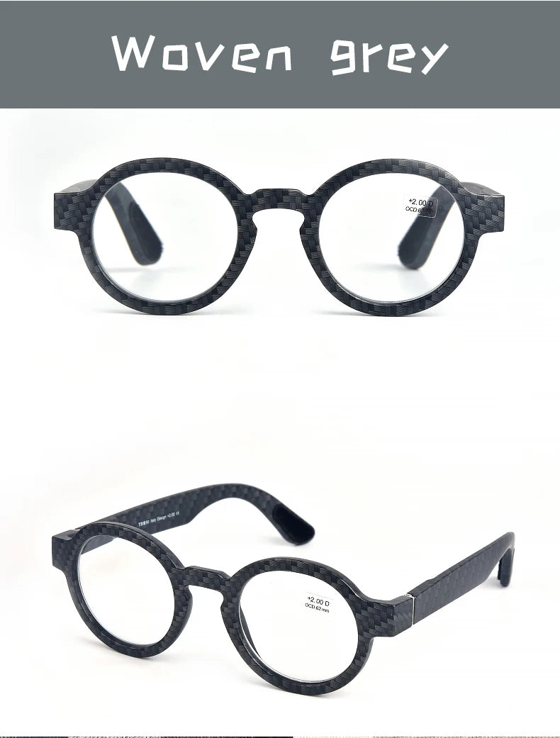 Guanhao Brand Men Reading Glasses Vintage Round Frame Clear Elderly Glasses Thick Frame Large Frame Women's Presbyopia Glasses