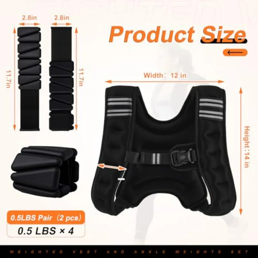 Adjustable Weighted Vest & Ankle Weights Set for Ultimate Fitness
