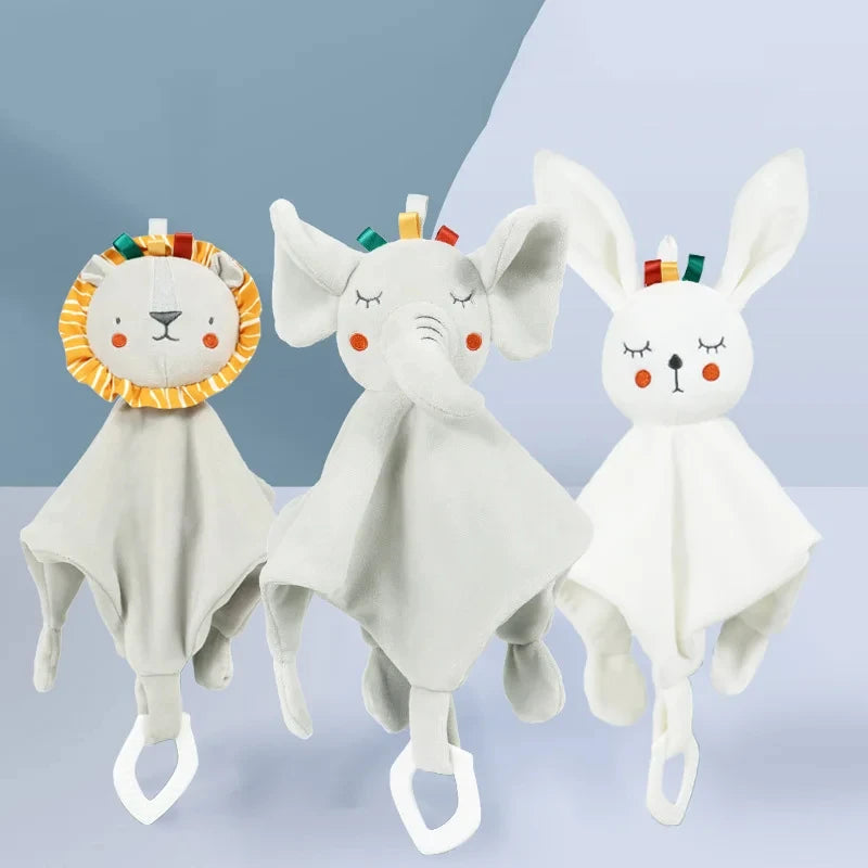 Cute Elephant Plush Teether Rattle for Newborns | Soft Blanket Toy