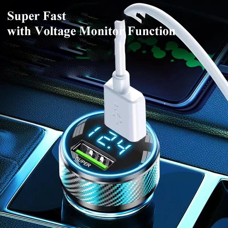 2-in-1 USB Car Charger Adapter | Super Fast GaN Charging Solution