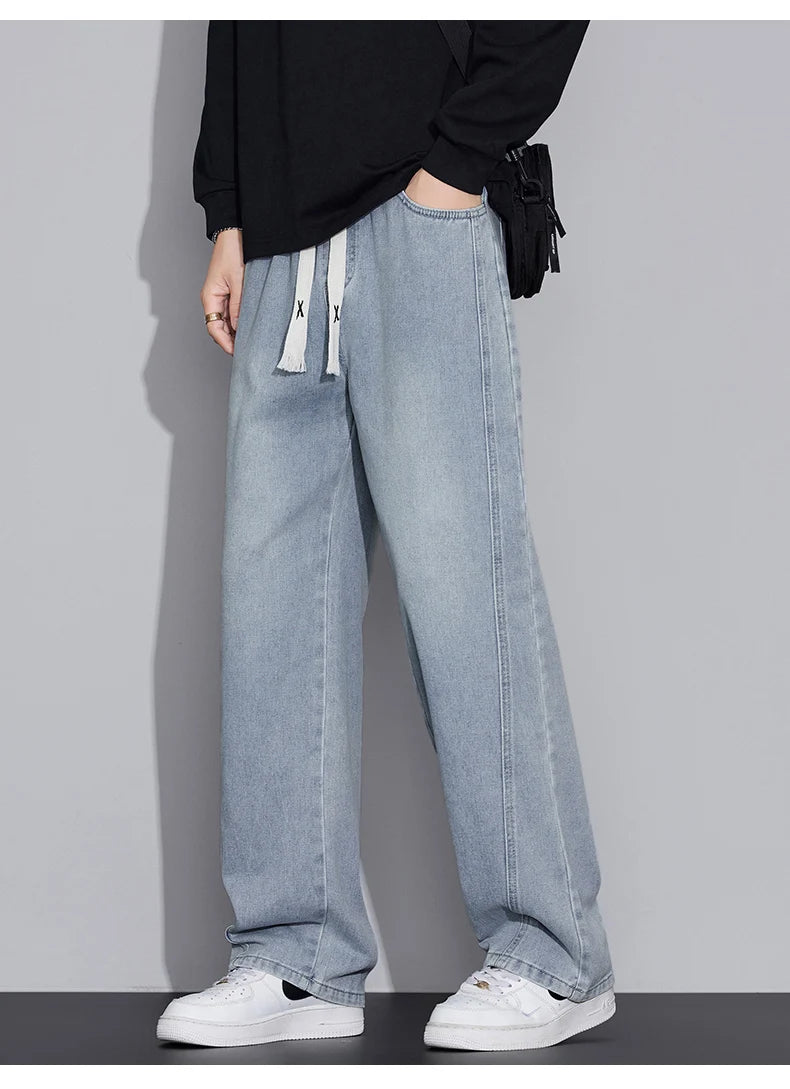 Men's Distressed Wide Leg Jeans | Casual Autumn Winter Style