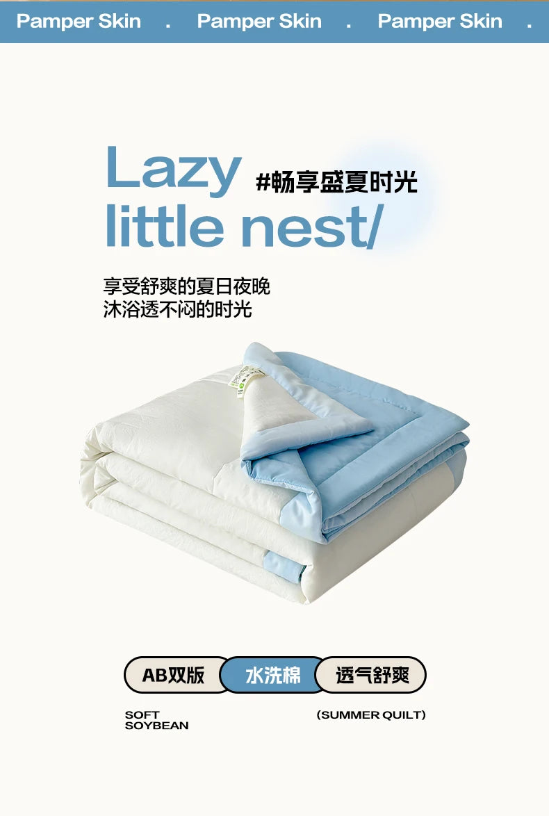 Soft Lightweight Summer Quilt | 100% Cotton Duvet Comforter
