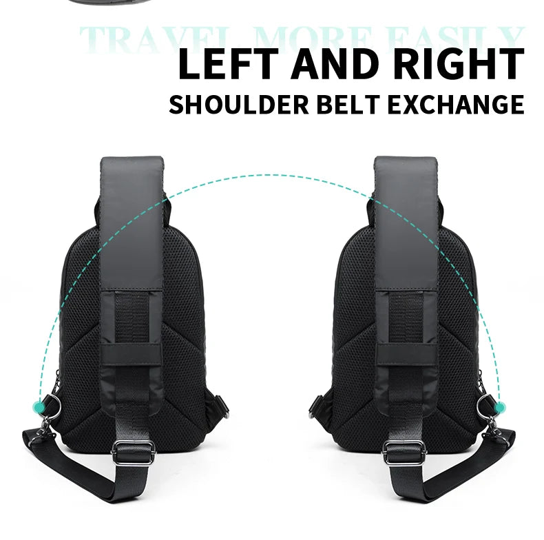 Waterproof Nylon Sling Bag | Anti-Theft Travel Chest Backpack