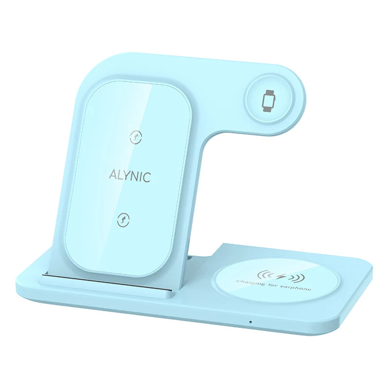 30W Foldable 3-in-1 Wireless Charging Station | Fast Qi Charger