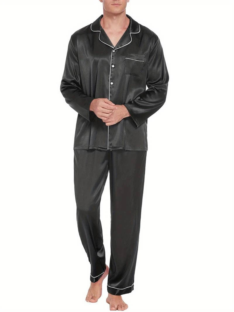 Men's Satin Pajama Set | Comfortable Summer Sleepwear for Men