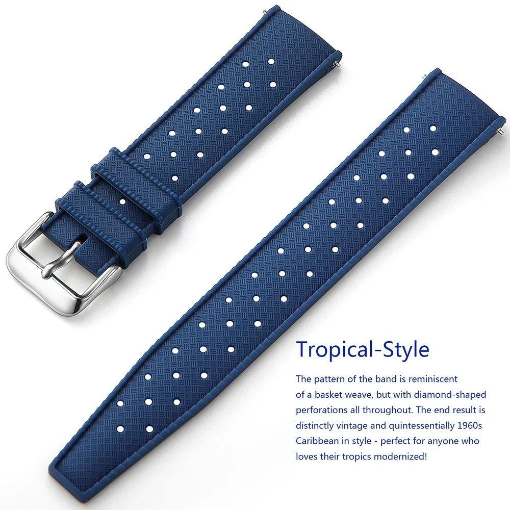 Tropical Silicone Watch Band | Quick Release Rubber Strap