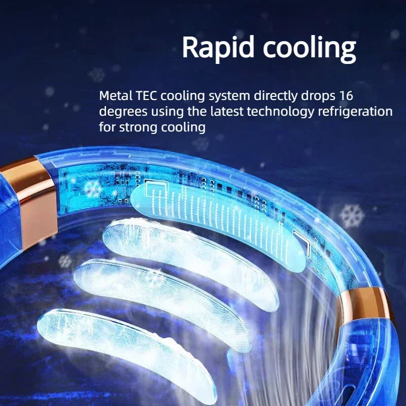 Portable Hands-Free Neck Fan with LED Cooling Plates | USB Rechargeable