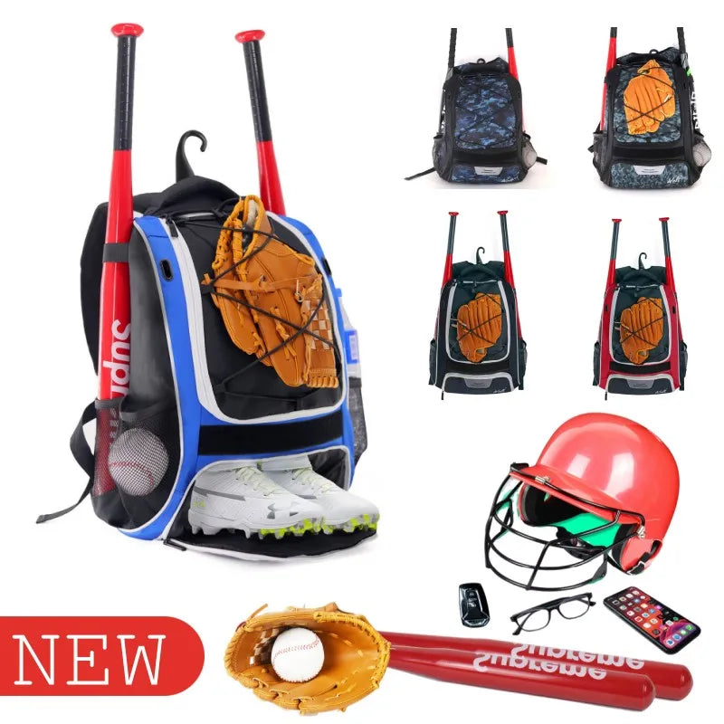 Baseball Softball Backpack | Large Capacity Sports Bag with Shoe Compartment