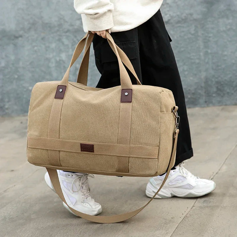 Men's Versatile Canvas Travel Bag | Large Capacity Weekend Duffel