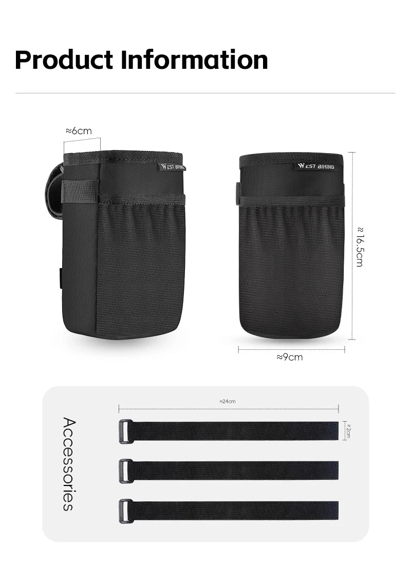 Bicycle Handlebar Bag | Water Bottle Carrier & Insulation Bag