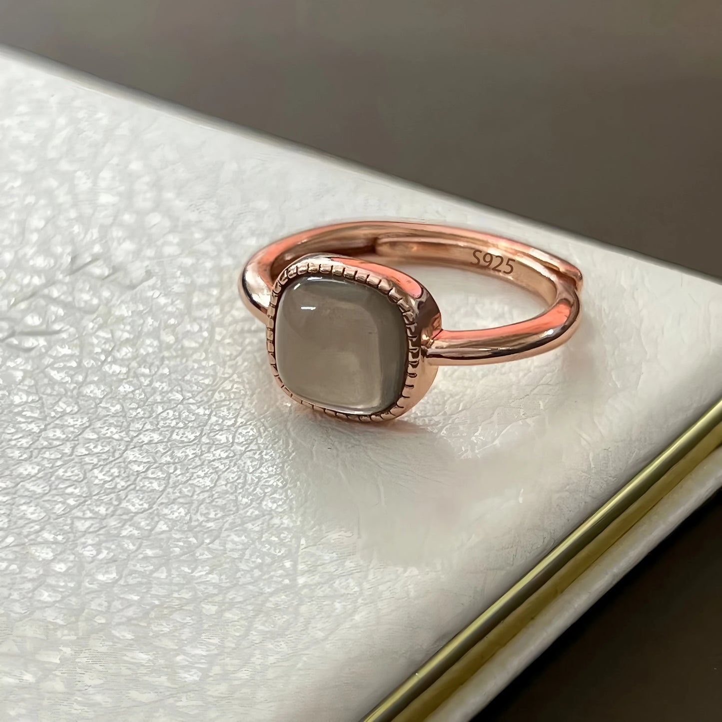Adjustable Geometric Jade Ring for Women | Vintage Jewelry Gift