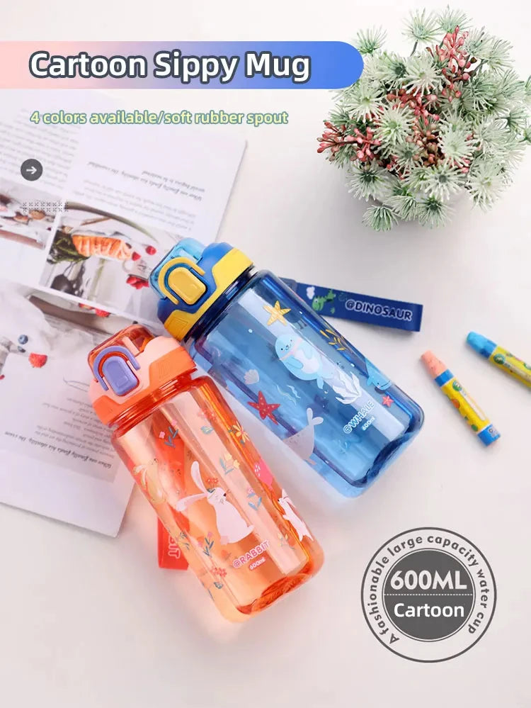 Kids Dinosaur Water Bottle | Leakproof Sippy Cups with Straw