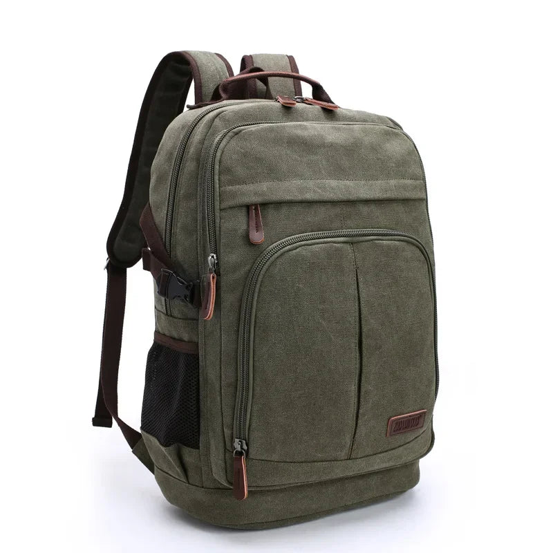 Men's Multifunctional Canvas Backpack | Spacious Travel & Hiking Bag