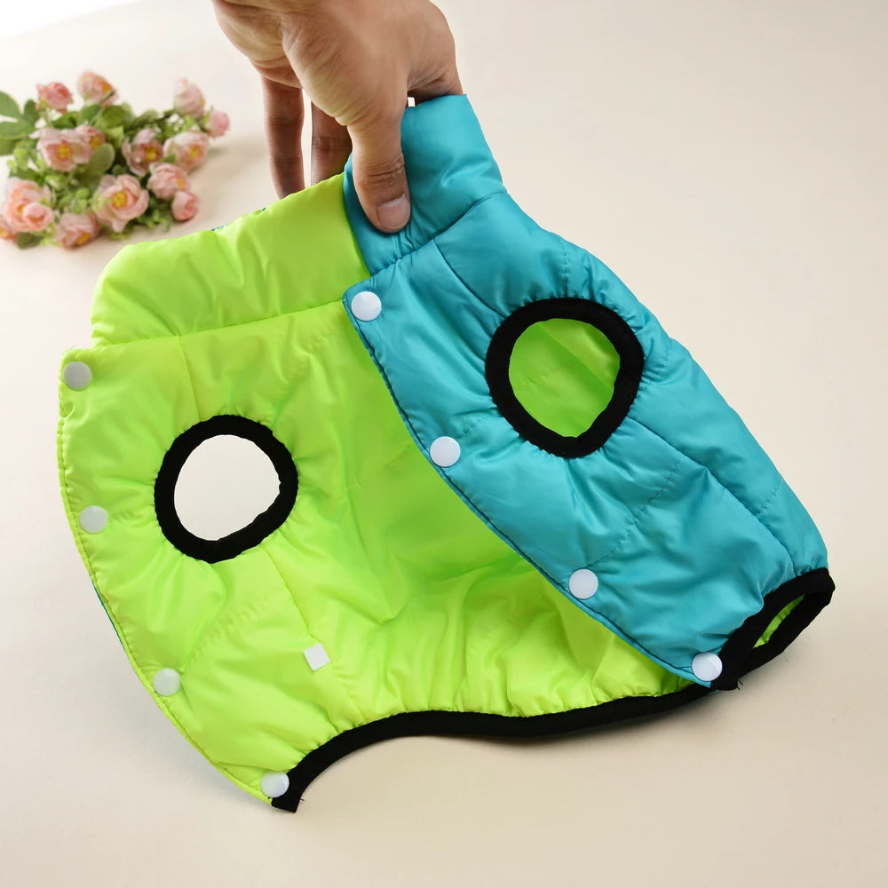Chaqueta reversible de invierno para mascotas | Chaleco cálido y cortavientos para mascotas