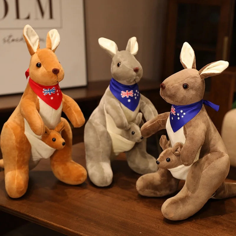 Lifelike Kangaroo Plush Toy | Mum & Baby Simulation Toy