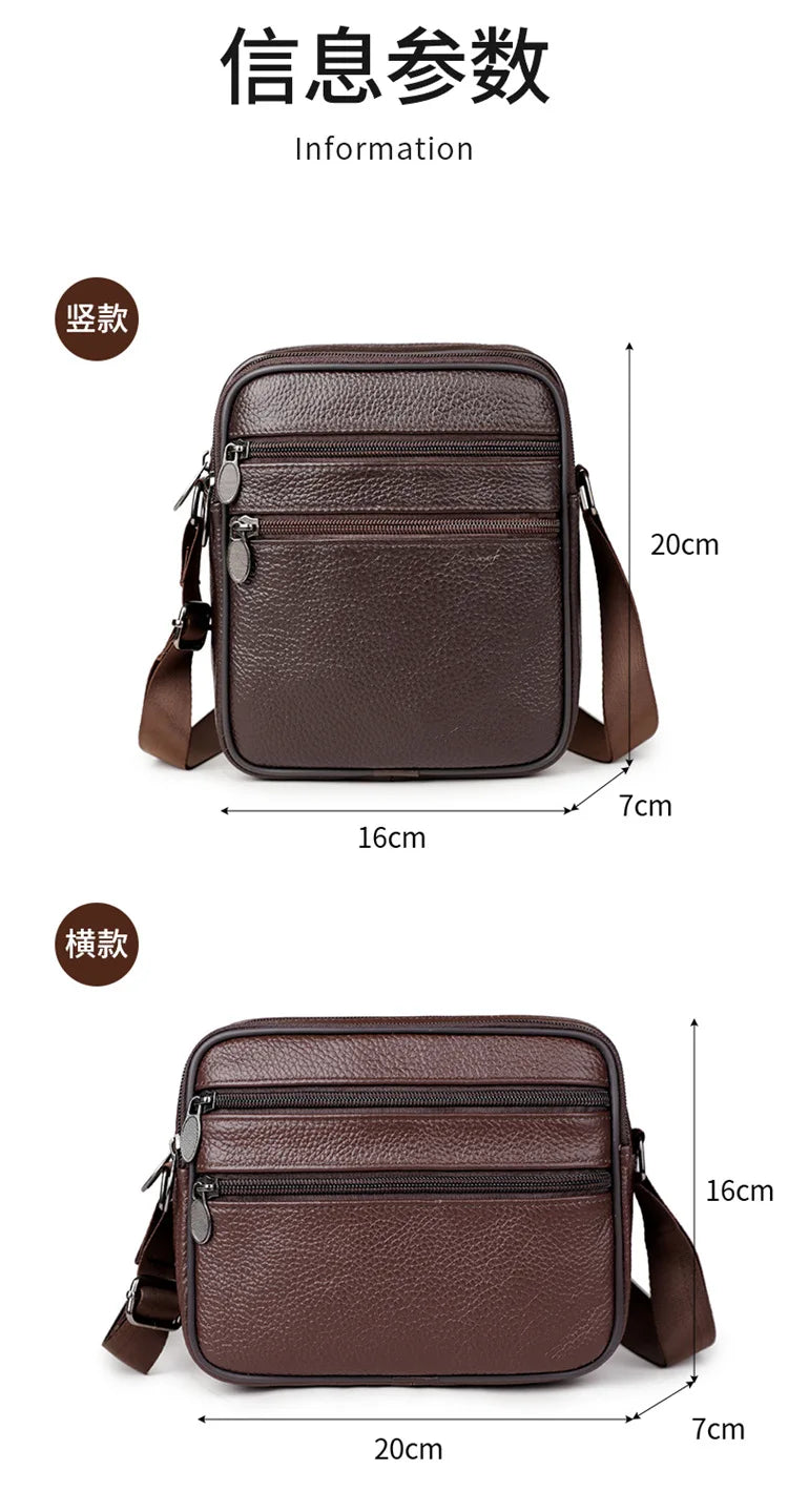 Men's Casual Sling Messenger Bag | Genuine Leather Crossbody