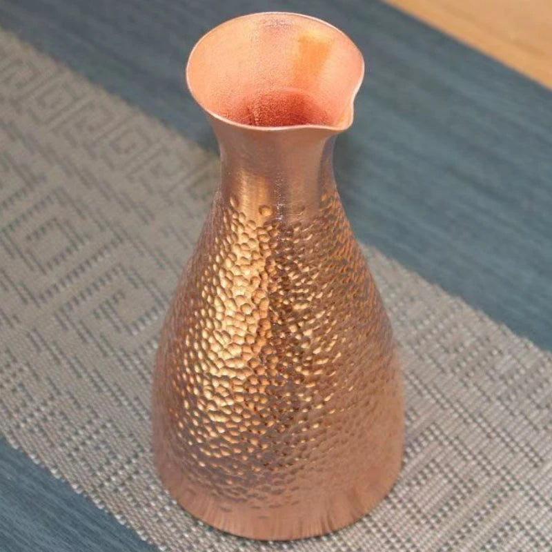 Copper Wine Warmer Wine Pot,Vintage Thickened Old-Fashioned Wine Cup,Pure Copper Small-Sized Sake Pourer,Japanese-Style Sake Pot