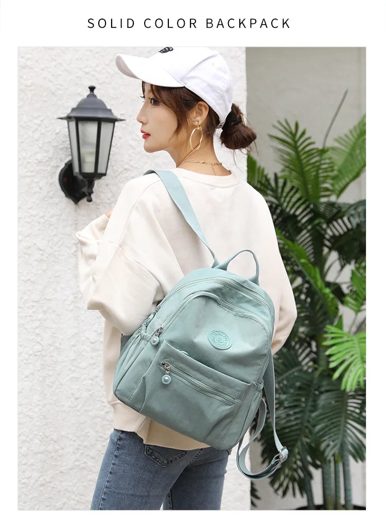 Women's Nylon Oxford Backpack | Stylish Small Rucksack