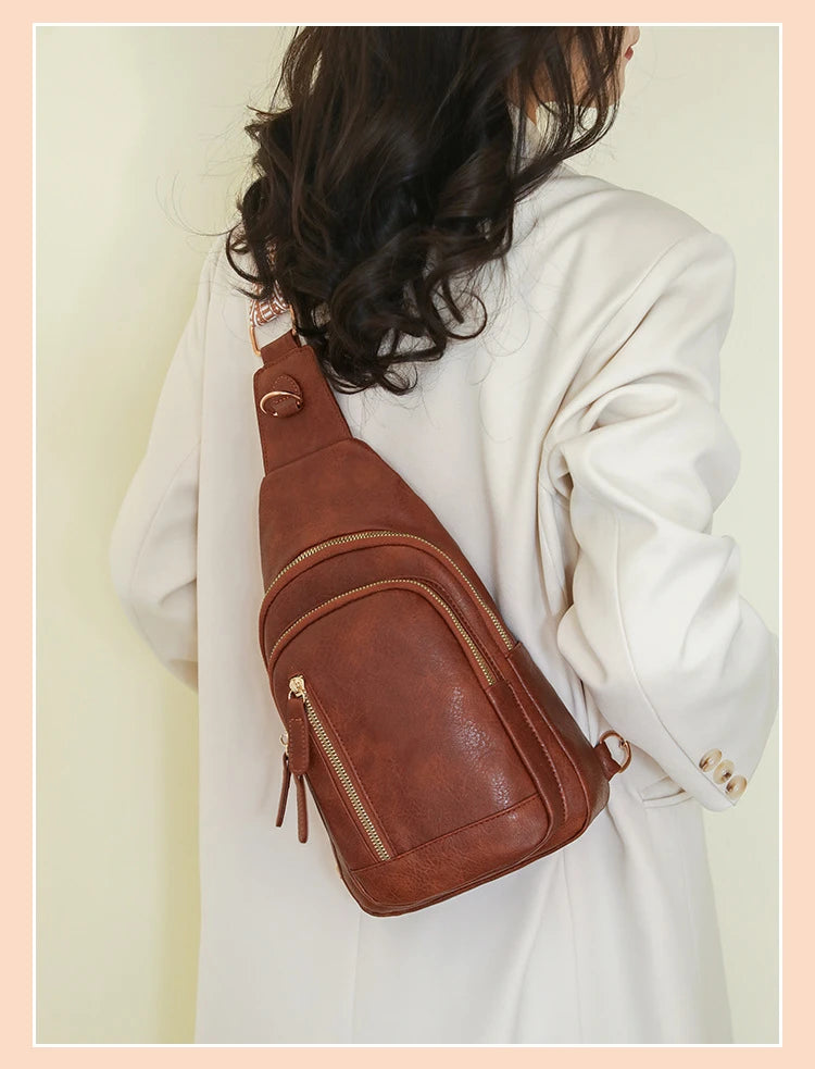 Stylish PU Leather Women Sling Bag | Versatile Crossbody Pack