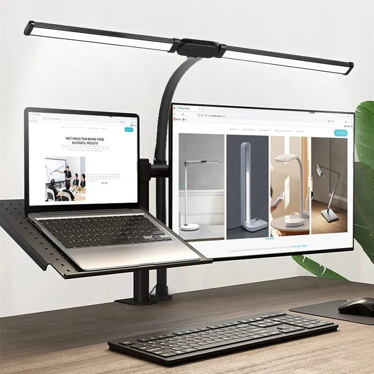 Dimmable Double Head LED Clip Desk Lamp | Brighten Your Workspace
