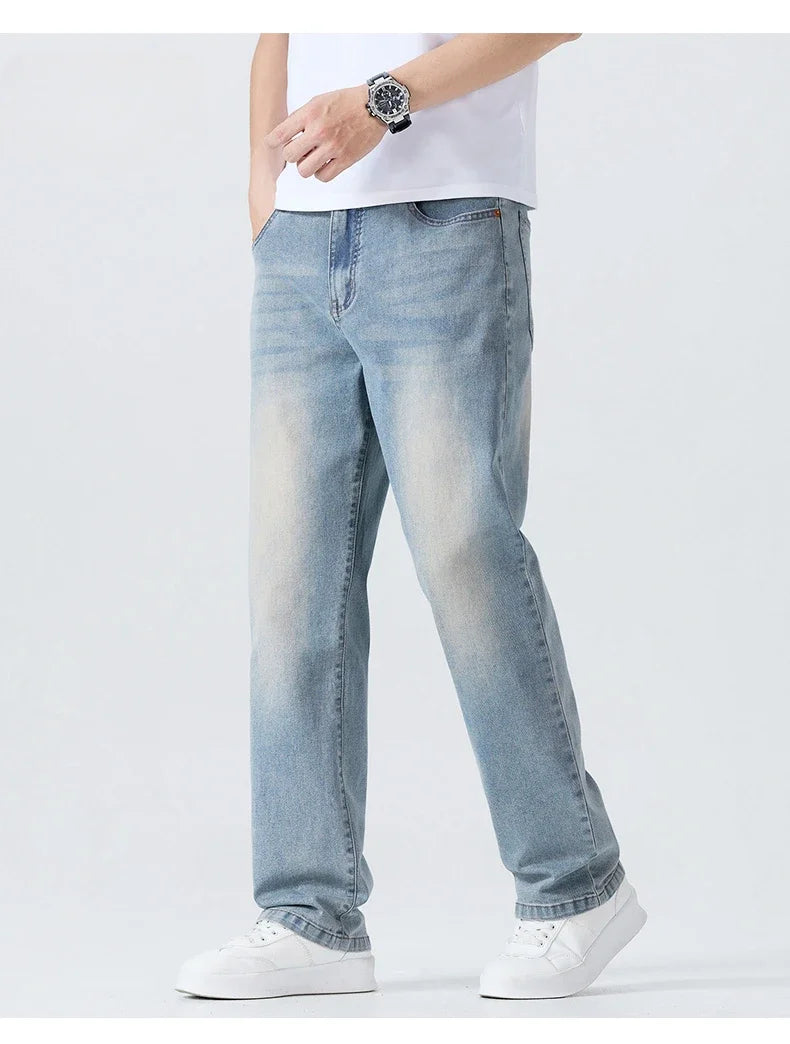 Men's Summer Thin Straight Jeans | Breathable & Comfortable Trousers