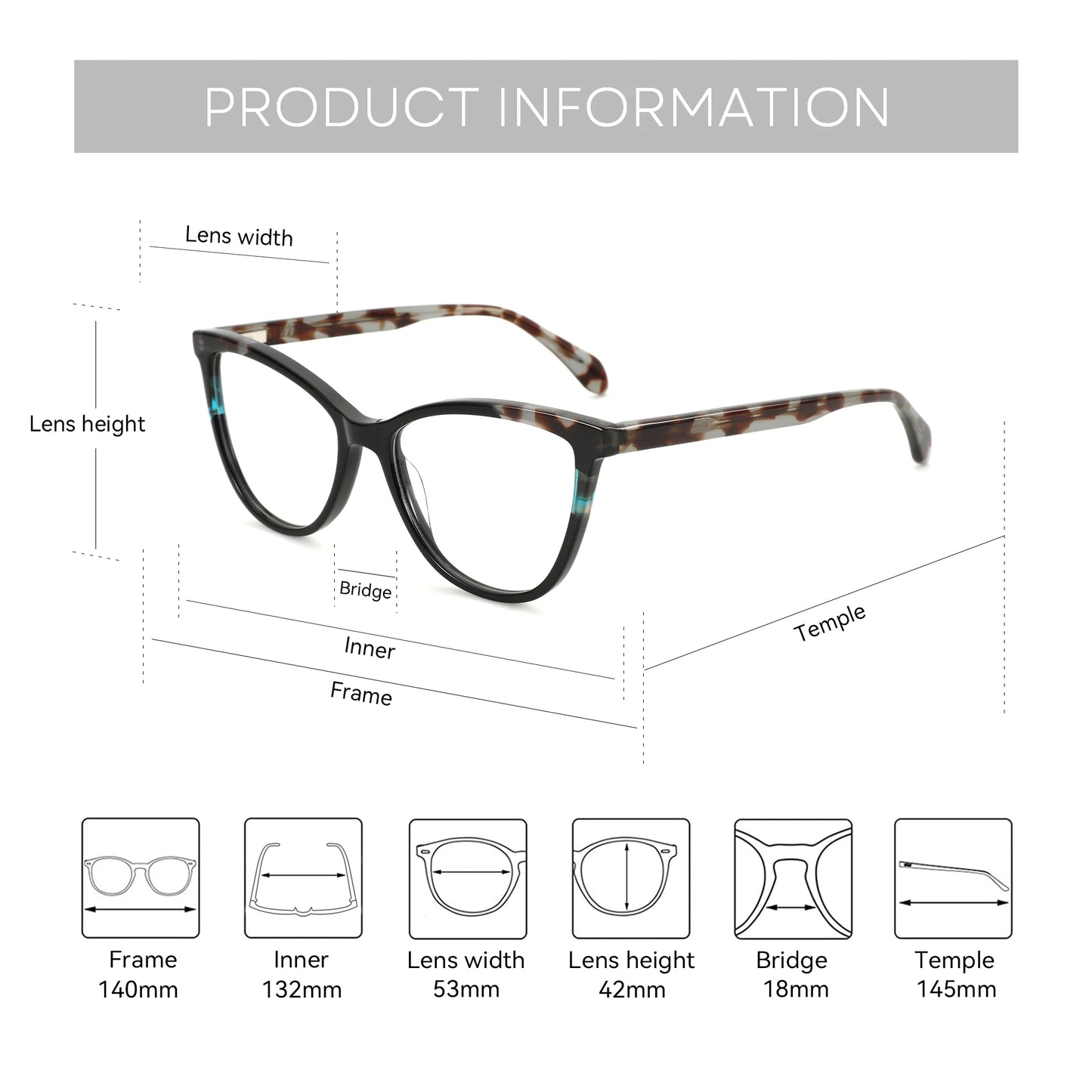 Gafas de Prescripción Cuadradas de Moda para Mujer | Gafas Elegantes