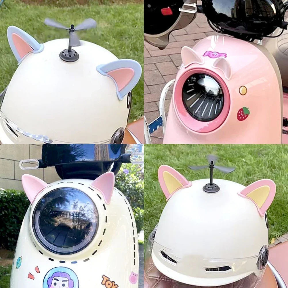 Cute Cat Ears Motorcycle Helmet Decorations | Fun Helmet Accessories