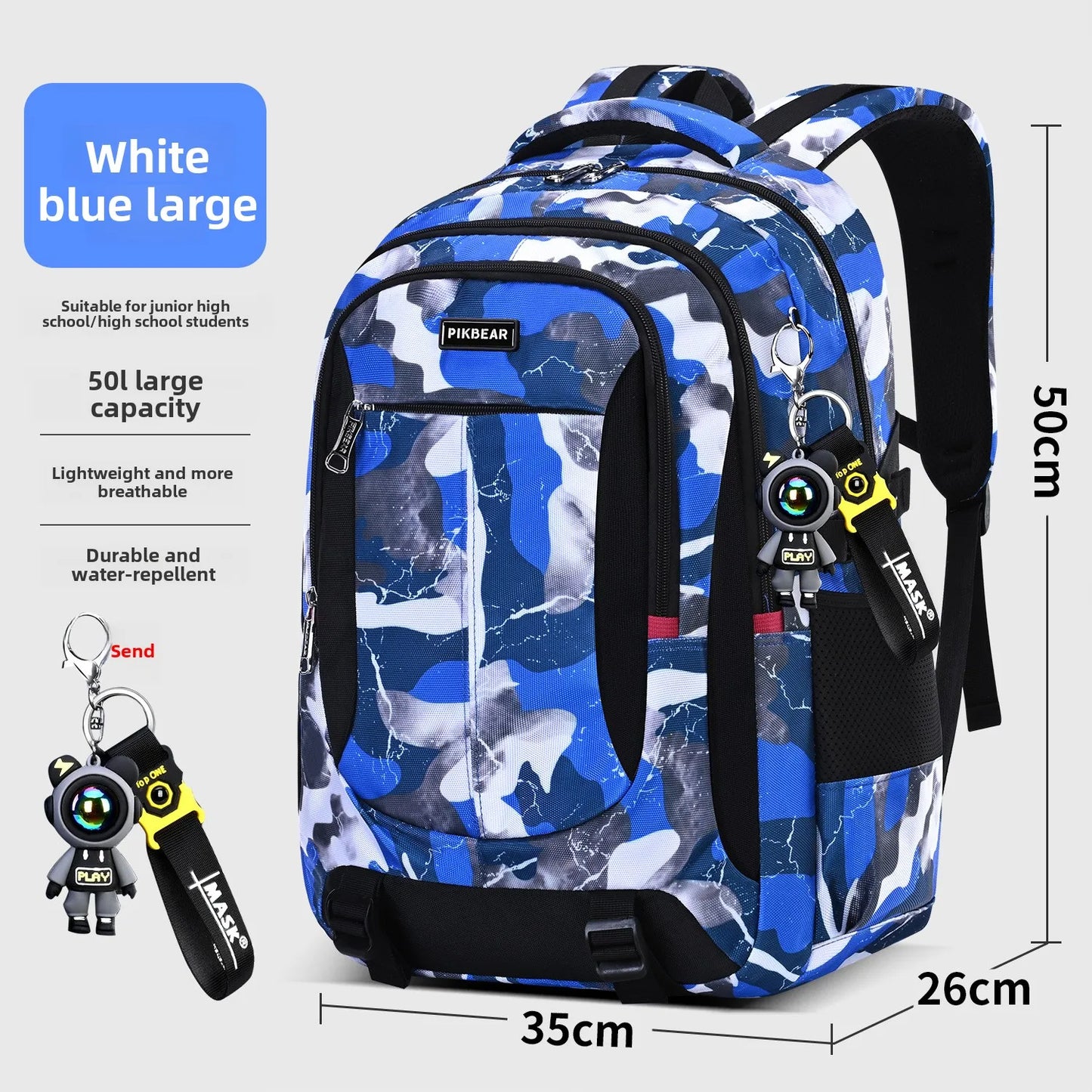 Camouflage School Backpack for Teens | Waterproof Student Bag