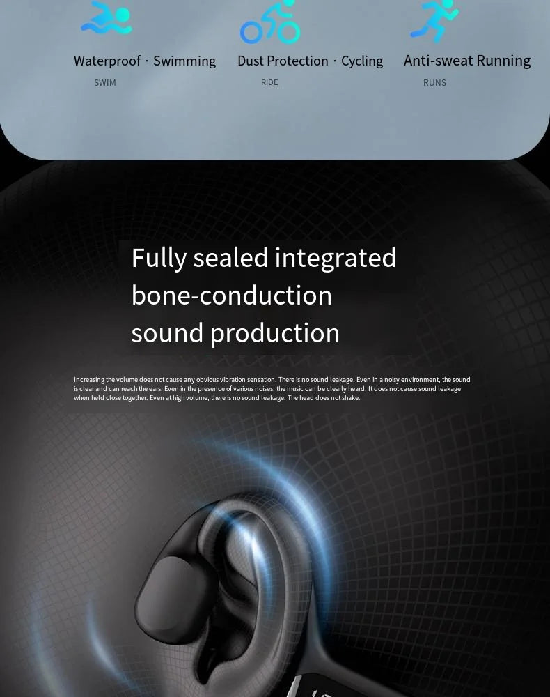 IPX8 Waterproof Bone Conduction Headphones | Open-Ear Bluetooth