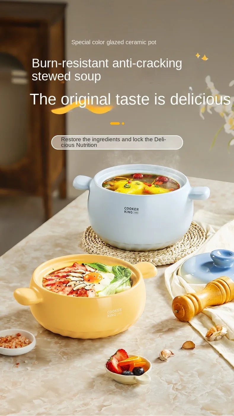 High-Temperature Resistant Ceramic Casserole Pot for Gas Stoves