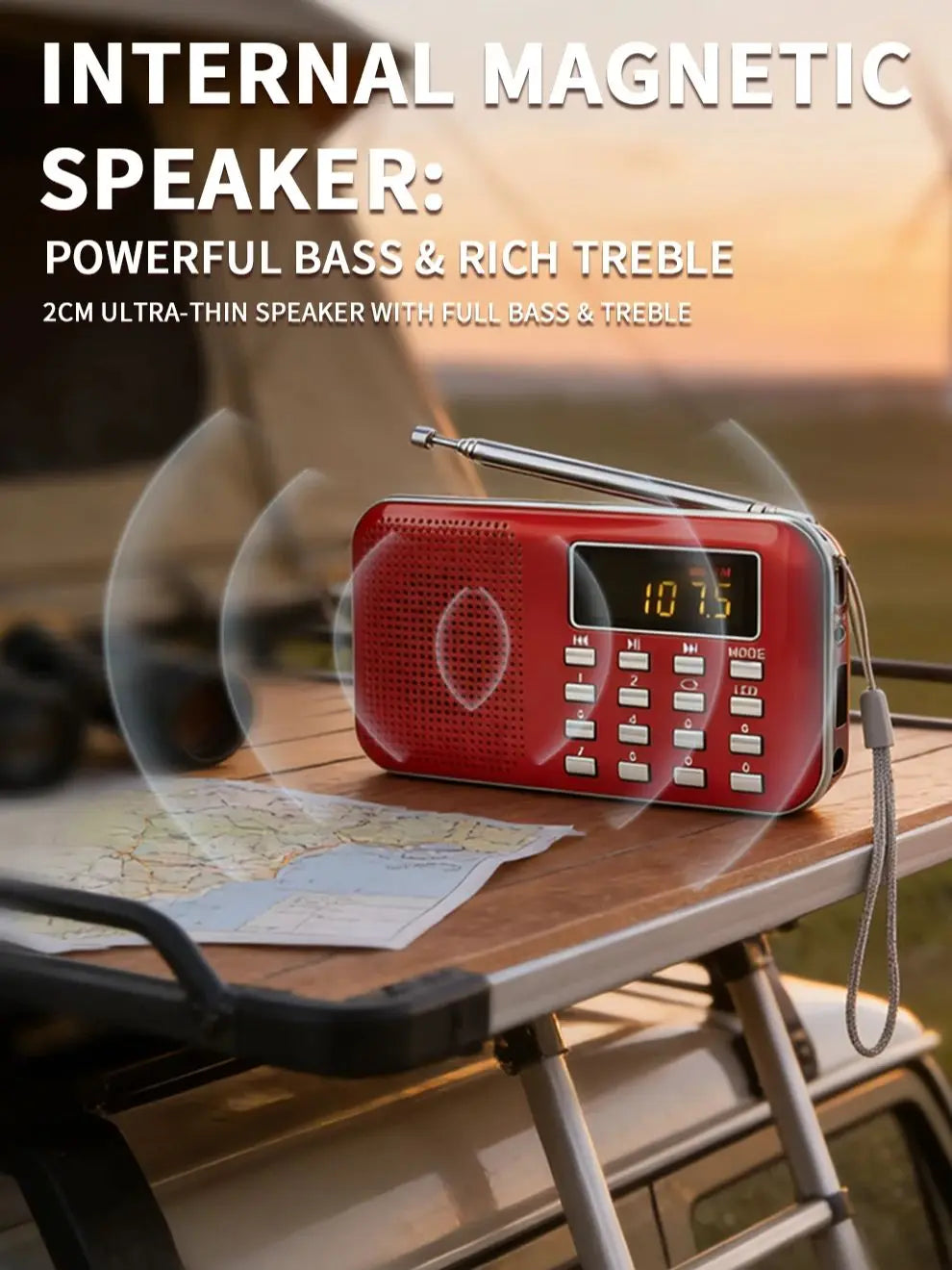 Portable Emergency Radio Speaker | Multi-Function Solar Crank