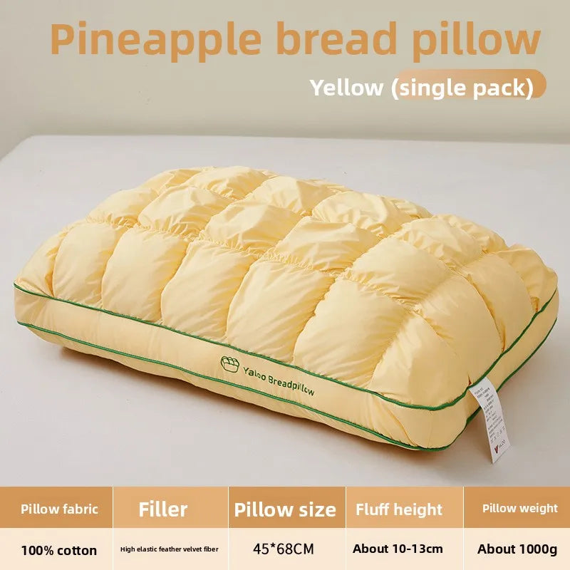 Soft Rectangular Support Pillow | Pineapple Design Sleep Cushion