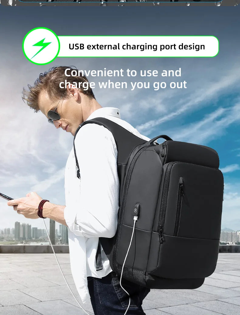 Large Capacity Waterproof Laptop Backpack with USB Charging