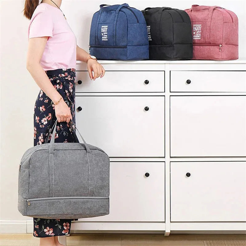 Double-Layer Waterproof Travel Bag for Gym & Swimming