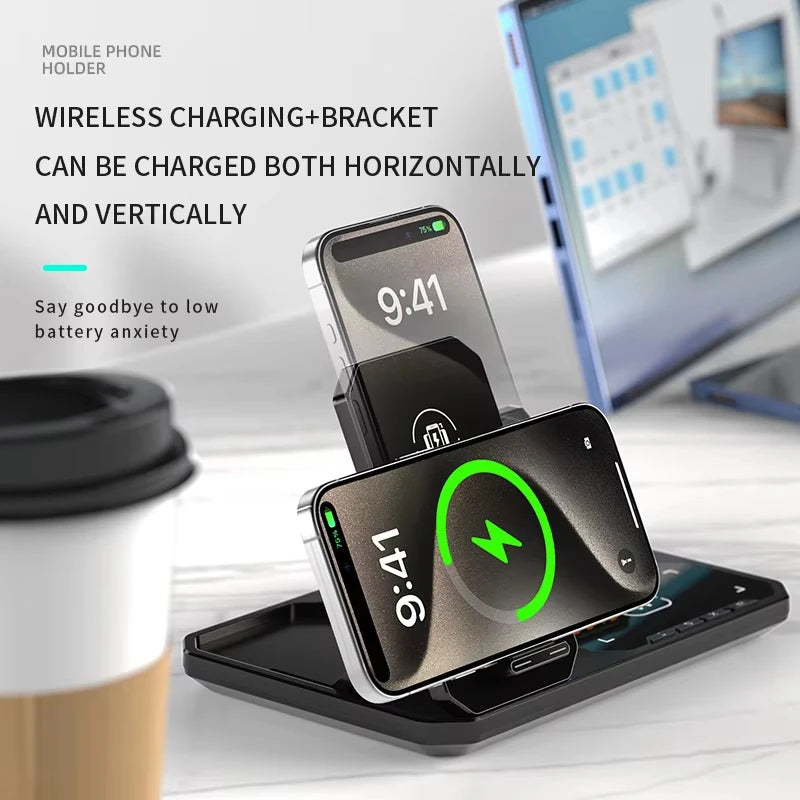 30W 3-in-1 Wireless Fast Charging Dock | Foldable Magnetic Charger