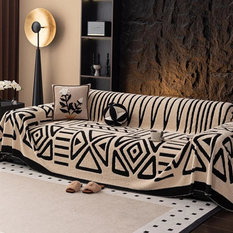 Bohemian Style Sofa Protector | Vintage Fleece Blanket for Pets