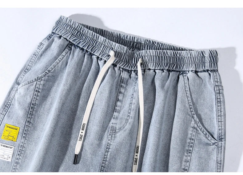Men's Harem Denim Cargo Pants | Casual Streetwear Joggers