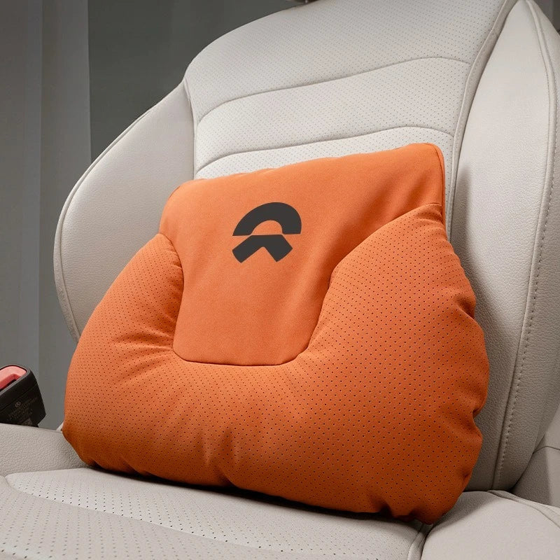 Premium Leather Car Neck Pillow | Ultimate Lumbar Support