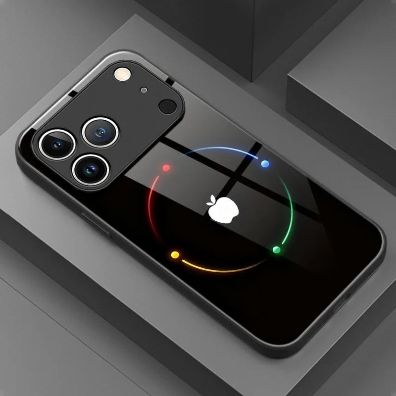 Colorful Halo Tempered Glass Phone Case | Full Coverage Protection
