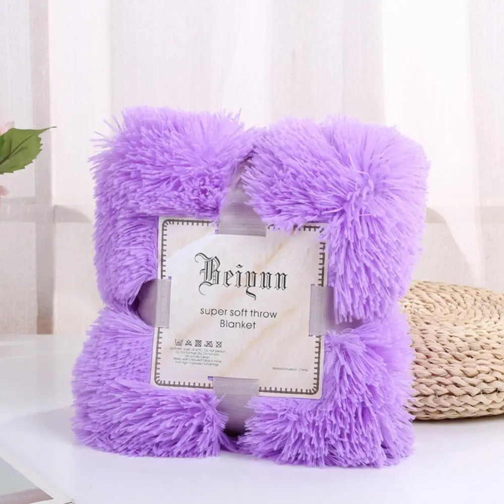Soft Fluffy Shaggy Throw Blanket | Cozy Faux Fur Bedspread