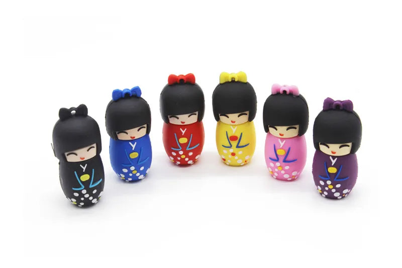 Colorful Cartoon Kimono Doll USB Flash Drive | Fun Storage Solutions