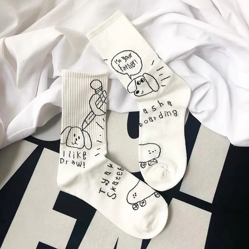 Cute Patterned Cotton Crew Socks for Women | Fun & Stylish Designs