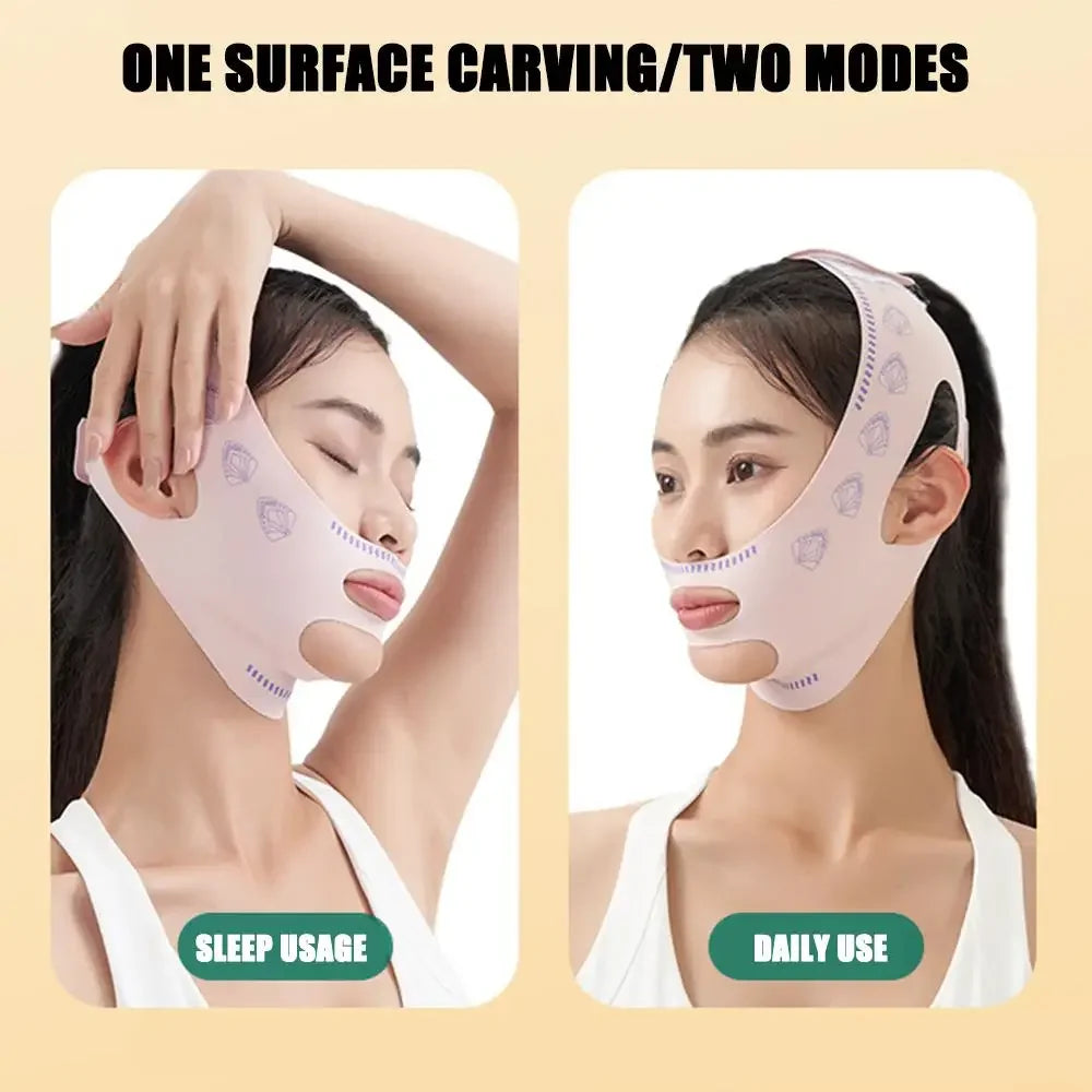 Face Sculpting Bandage & Massage Brush Set | V-Line Lifting Solution